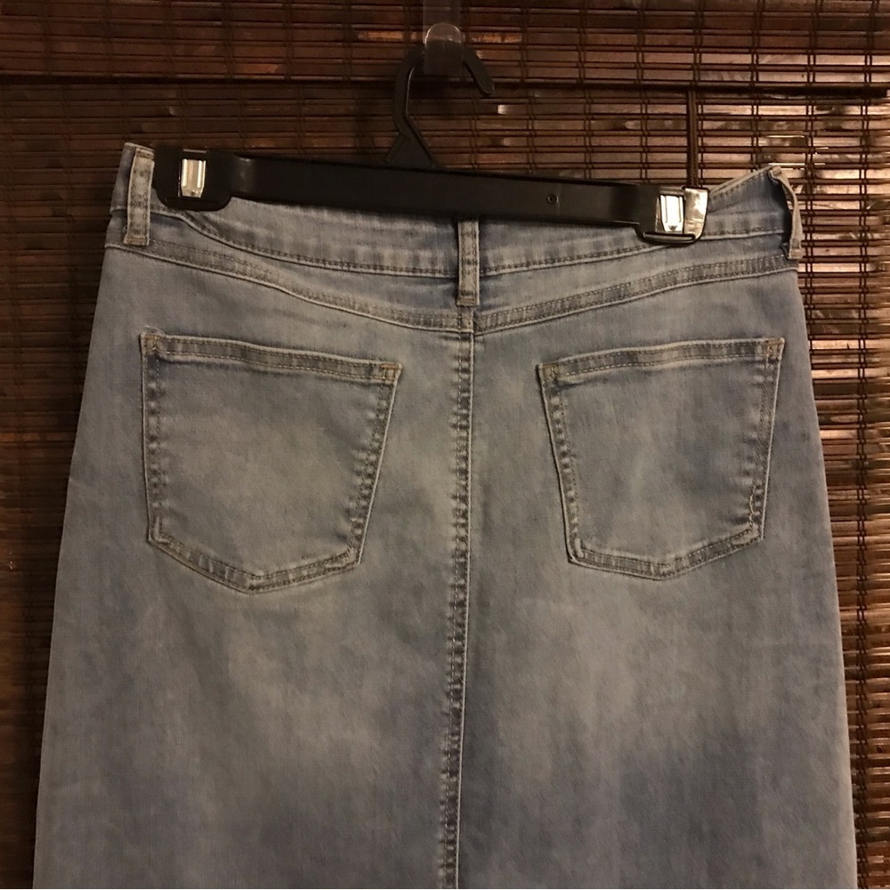 NWT Sincerely Jules High Slit Denim Maxi Skirt Size 7/28 - Picture 6 of 6